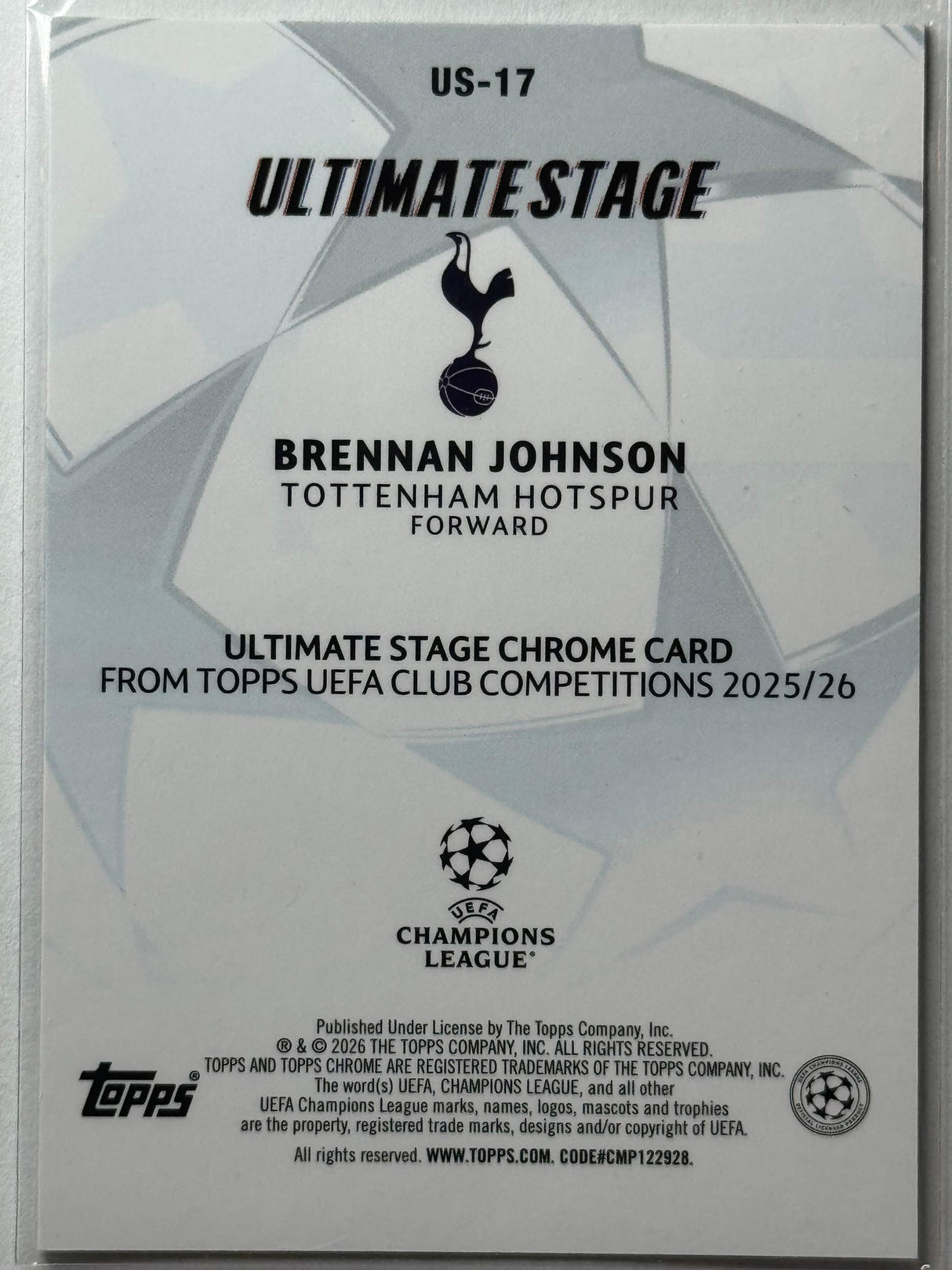 Brennan Johnson - Ultimate Stage - Topps Flagship 25/26