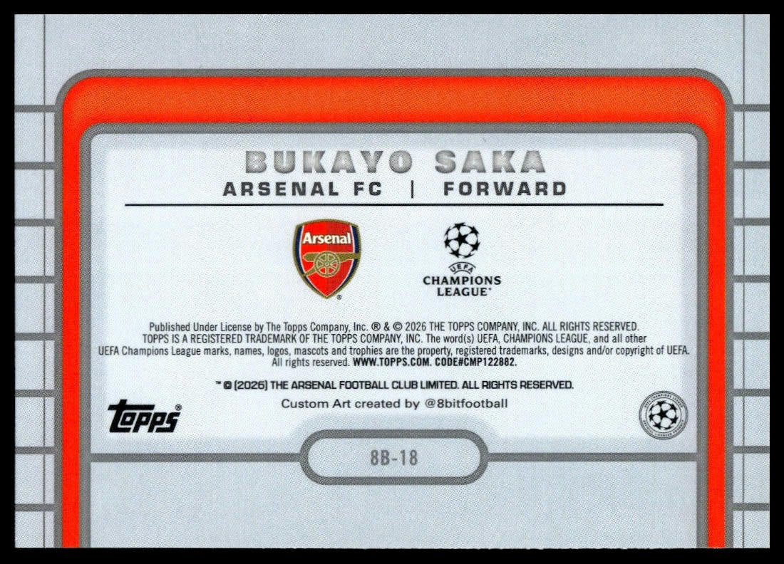 Bukayo Saka - 8-Bit - Topps Flagship 25/26
