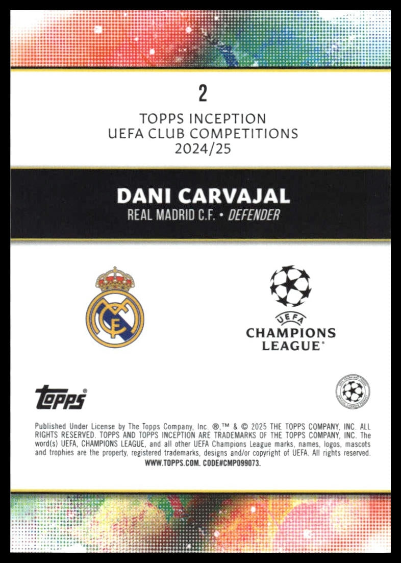 Dani Carvajal - Base - Topps Inception UCC 24/25