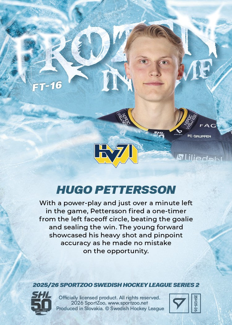 FT-16 HV71 Hugo Pettersson FROZEN IN TIME