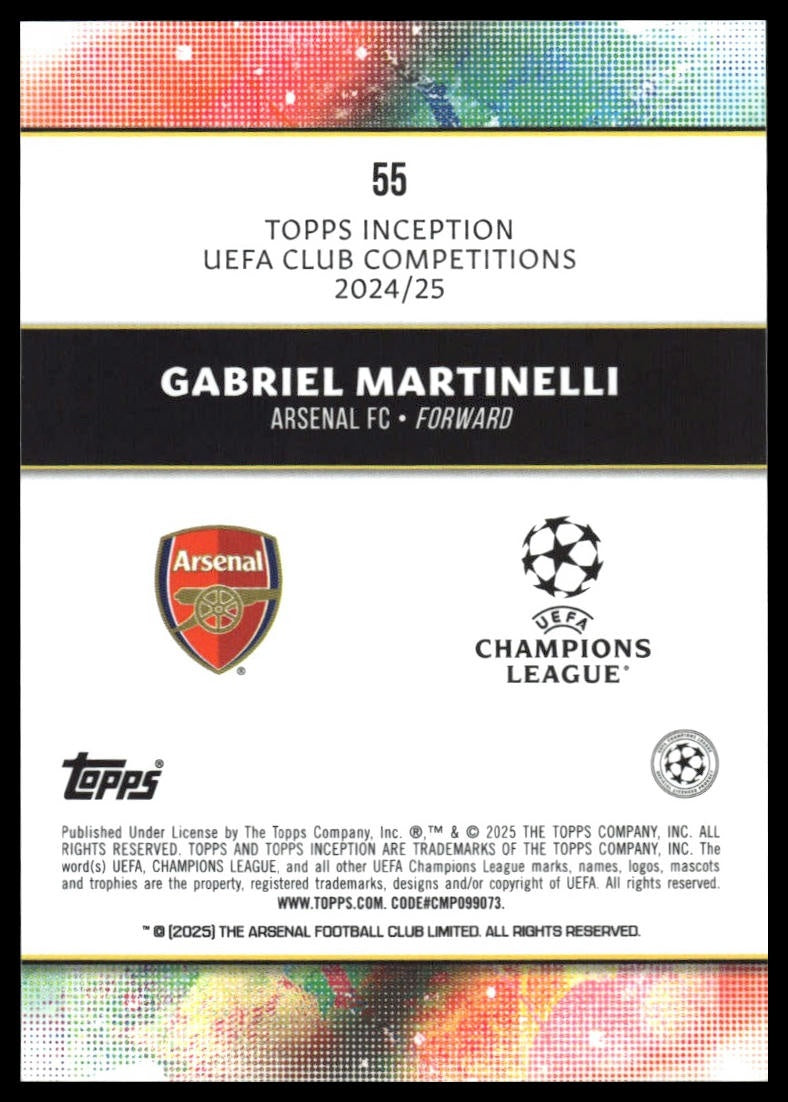 Gabriel Martinelli - Base - Topps Inception UCC 24/25