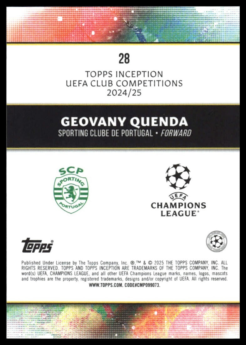 Geovany Quenda - Base - Topps Inception UCC 24/25