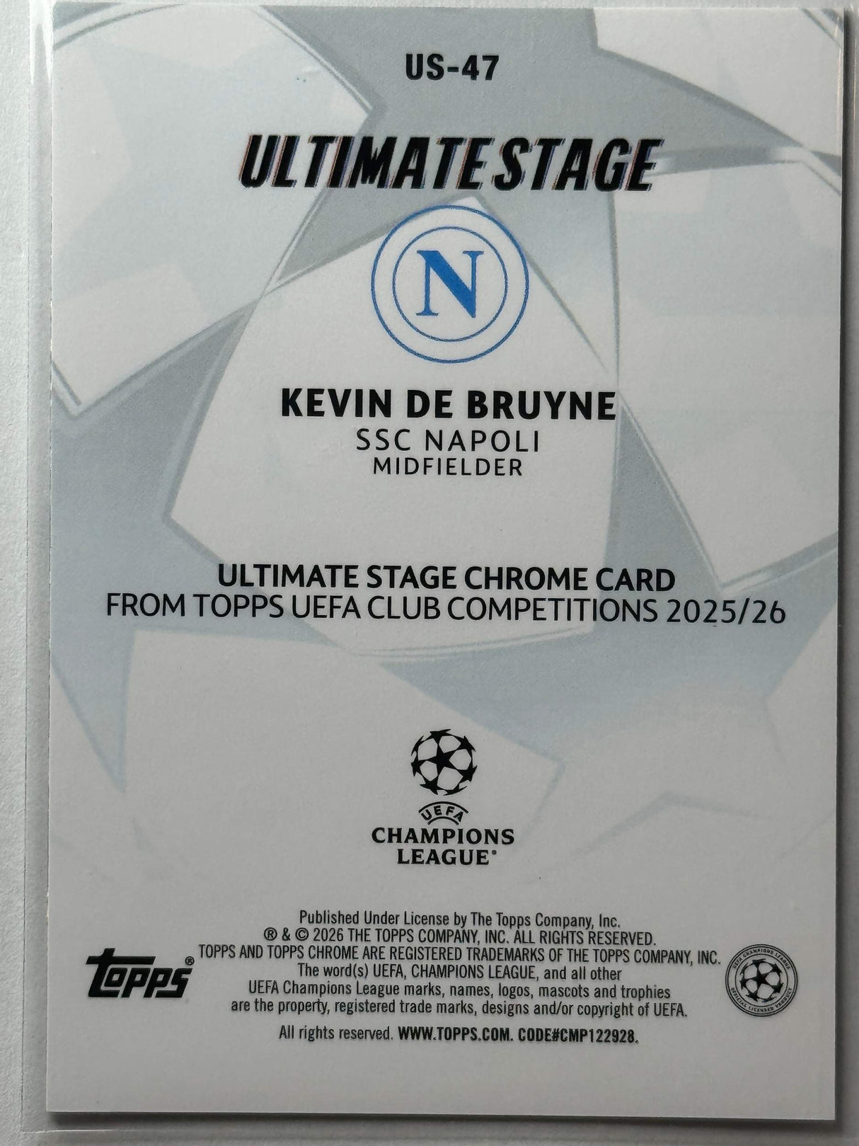 Kevin De Bruyne - Ultimate Stage - Topps Flagship 25/26