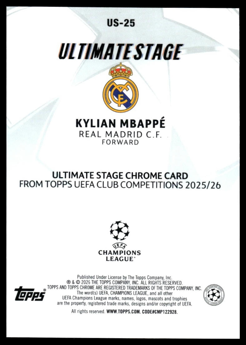 Kylian Mbappe - Ultimate Stage - Topps Flagship 25/26