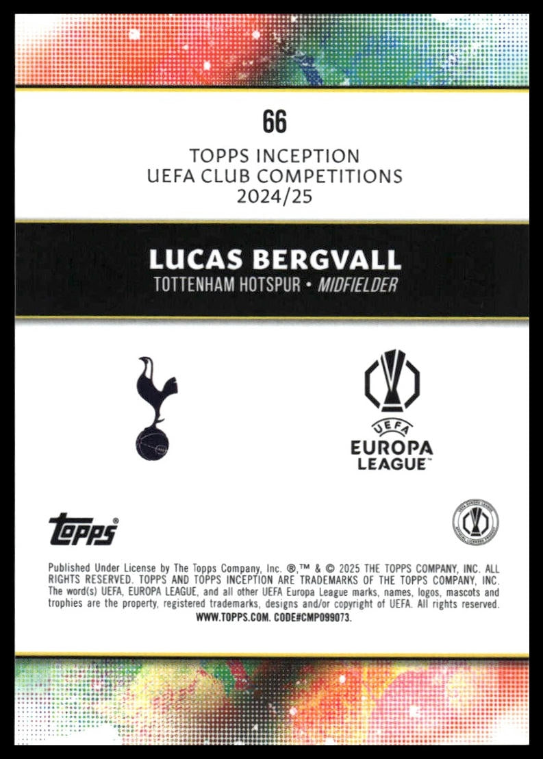 Lucas Bergvall - Base - Topps Inception UCC 24/25