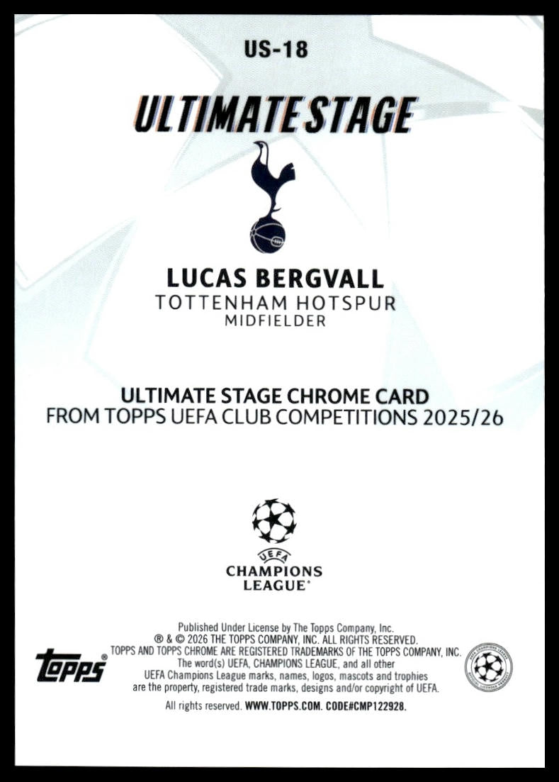 Lucas Bergvall - Ultimate Stage - Topps Flagship 25/26