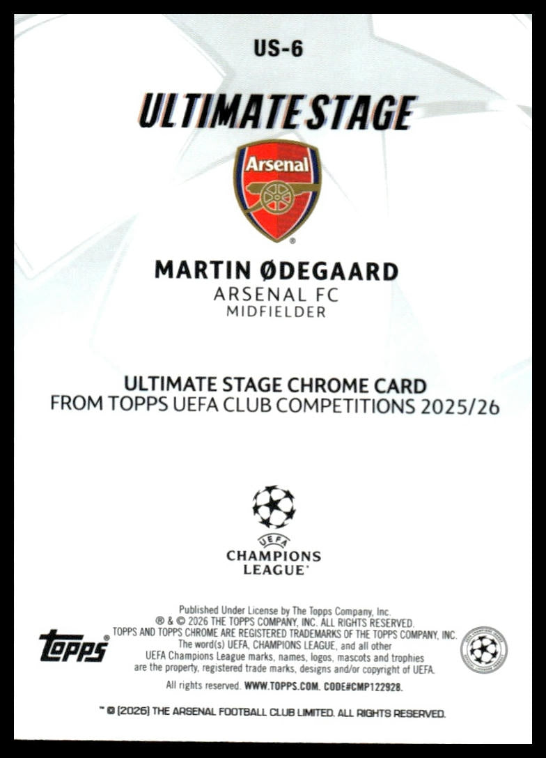 Martin Odegaard - Ultimate Stage - Topps Flagship 25/26