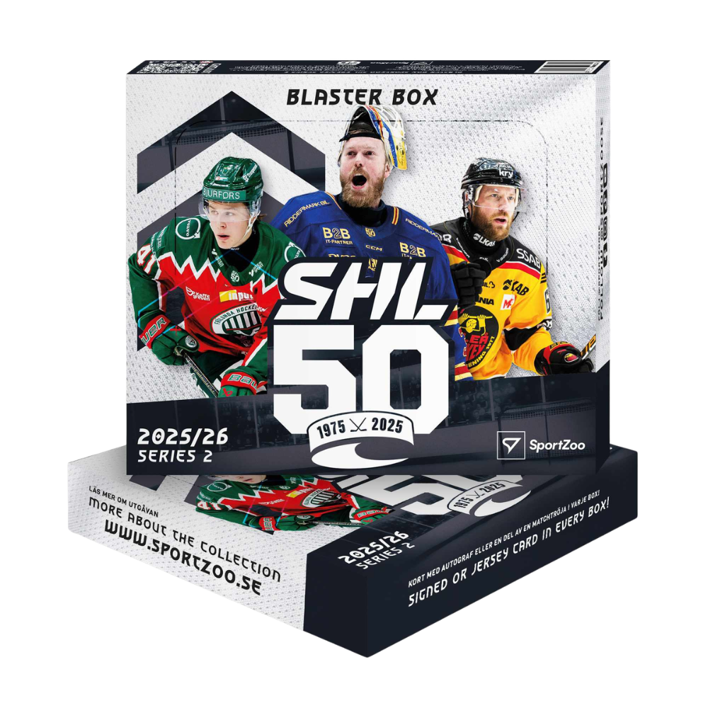 SportZoo SHL 25/26 Series 2 Blaster Box, hockeykort med officiella SHL-samlarbilder från säsongen 2025/2026.