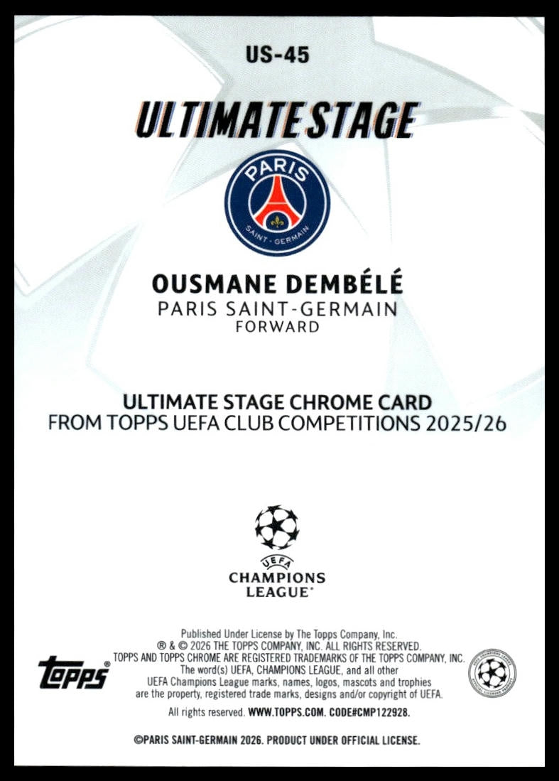 Ousmane Dembele - Ultimate Stage - Topps Flagship 25/26