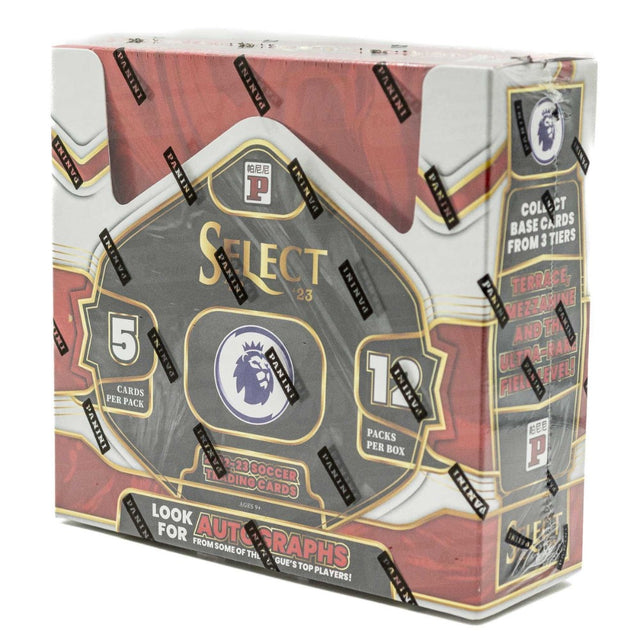 Panini Select Premier League 22/23 TMALL Box med fotbollskort, samlarbox för samlare av sportkort.
