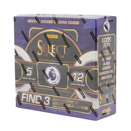 Panini Select Premier League 23/24 Hobby Box med samlarbilder, fotbollskort och sällsynta inserts.