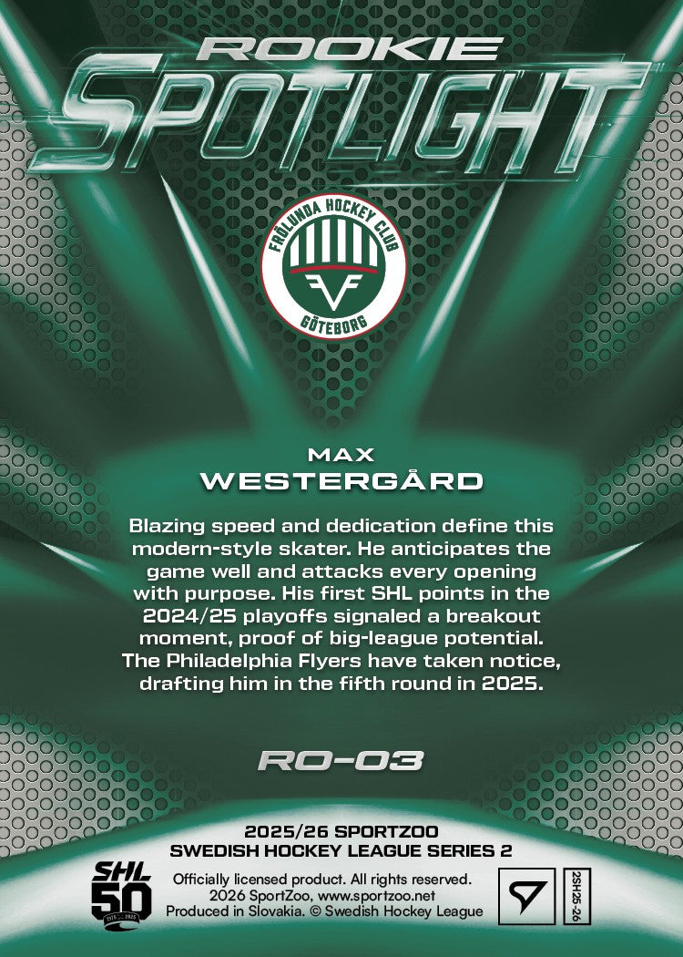 RO-03 FHC Max Westergård ROOKIE SPOTLIGHT