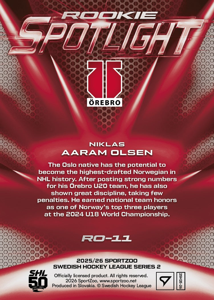 RO-11 ÖRE Niklas Aaram Olsen ROOKIE SPOTLIGHT