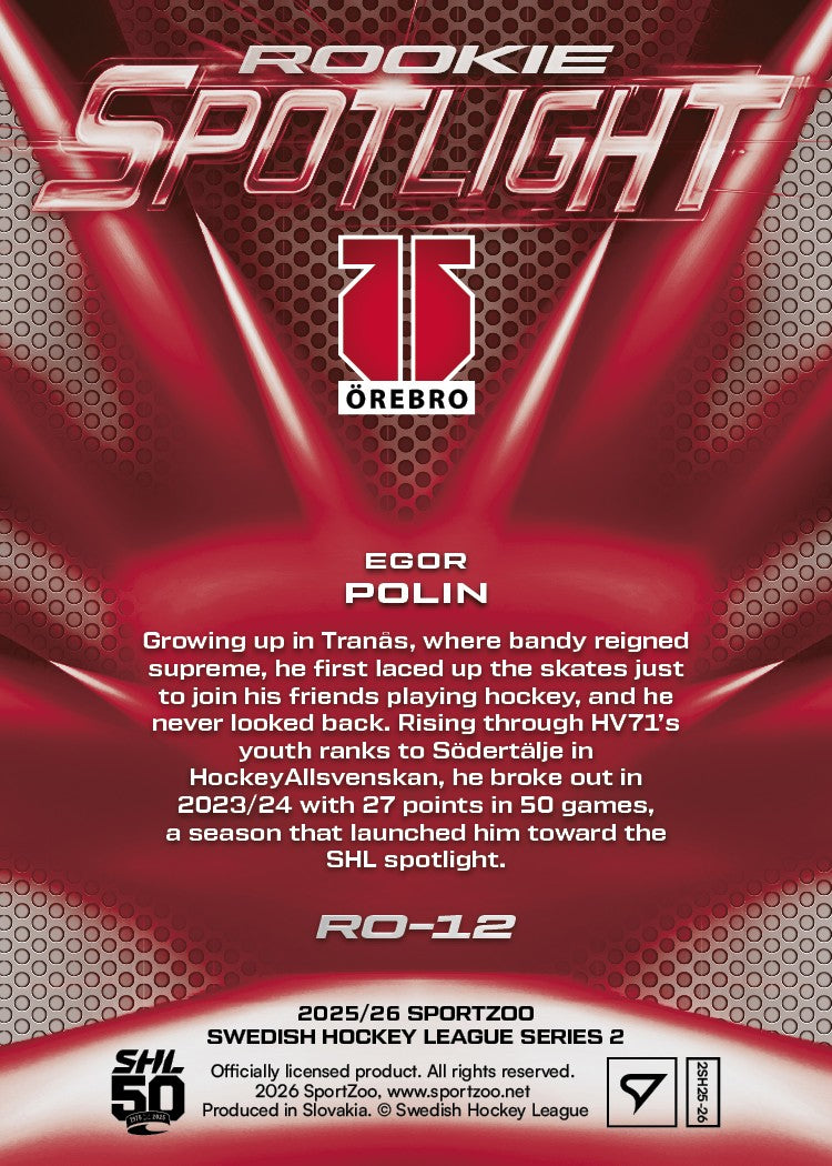 RO-12 ÖRE Egor Polin ROOKIE SPOTLIGHT