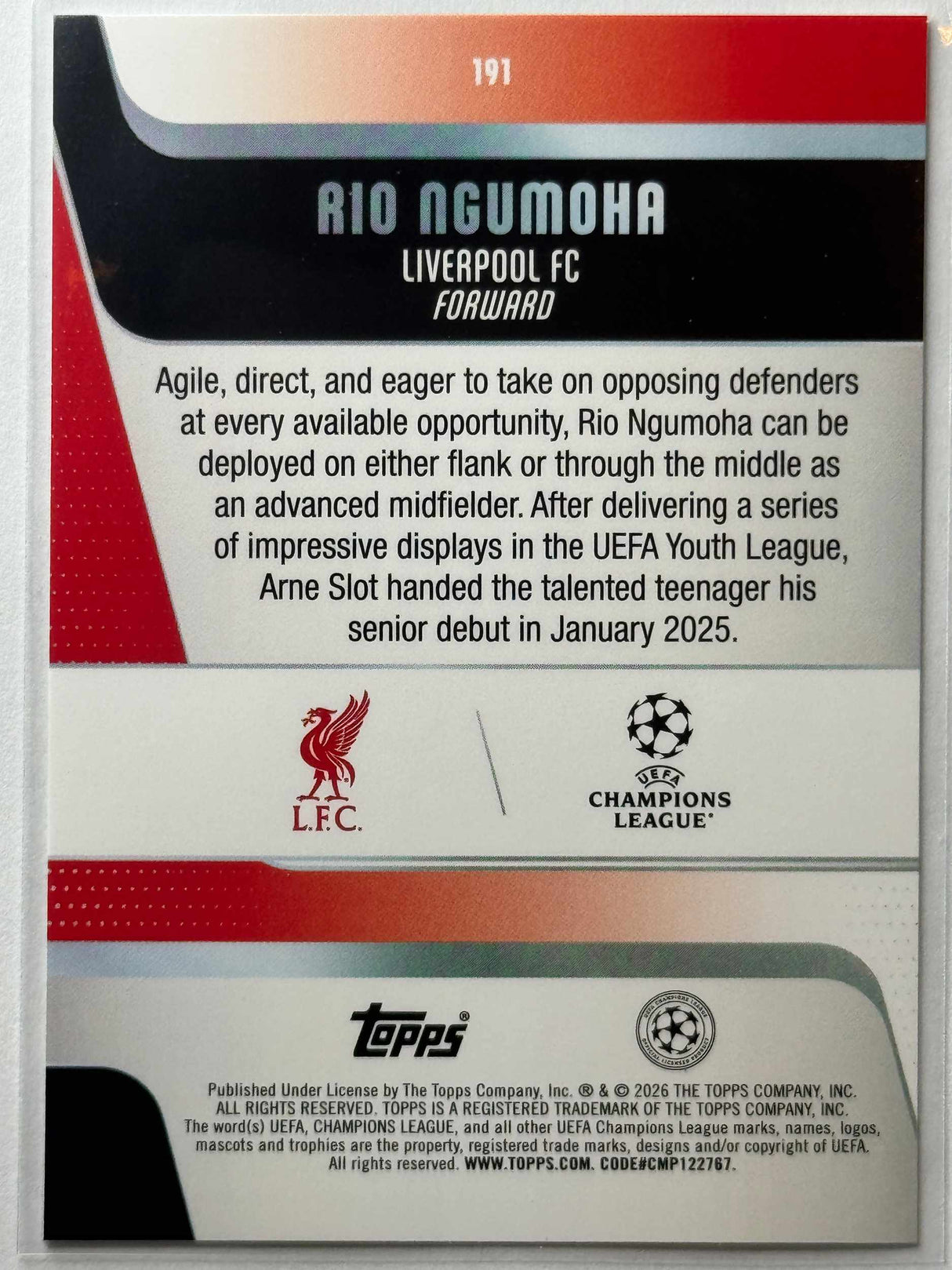 Rio Ngumoha - Base - Topps Flagship UCC 25/26