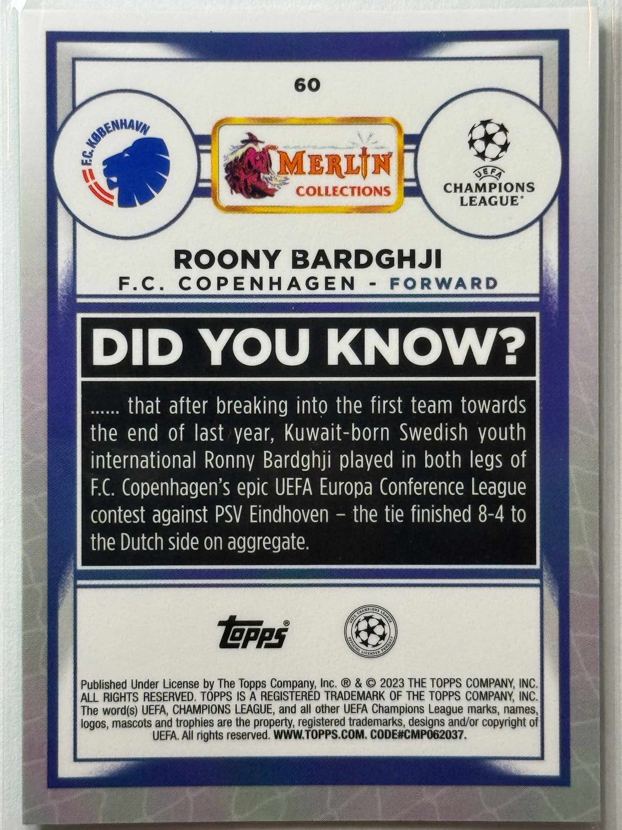 Roony Bardghji - Numrerad 91/99 - Topps Merlin 22/23