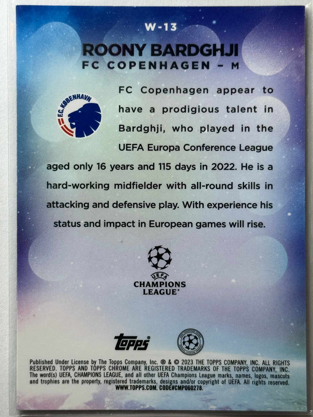 Roony Bardghji - Wonderkids - Topps Chrome 22/23
