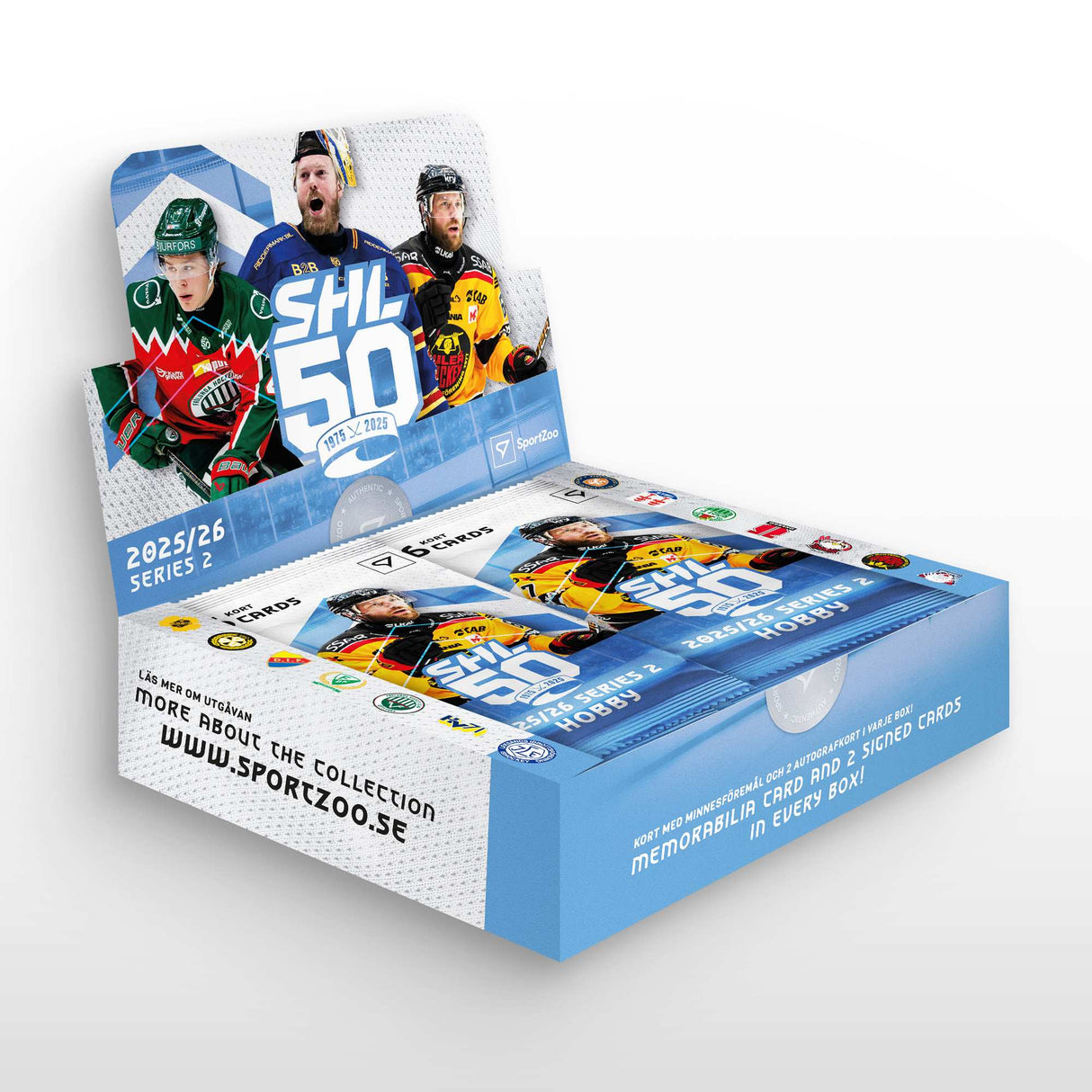 SportZoo SHL 25/26 Series 2 Hobby Box, hockeykort samlarbox med SHL-spelare för hockeysamlare.