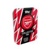 Topps Arsenal 25/26 Collector Tin, samlarbox med fotbollskort och officiella samlarbilder för Arsenal-fans.