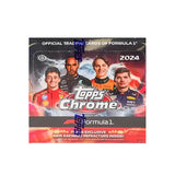 Topps Chrome Formula 1 2024 Qualifying Lap samlarkort med glansig finish och F1-bil på racingbana.