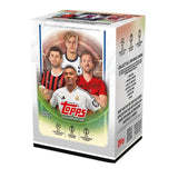 Topps Flagship UCC 24/25 Value Box med fotbollskort från UEFA Club Competitions, samlarbilder i lila förpackning.