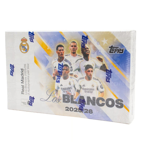 Topps Los Blancos Real Madrid 2023/24 Hobby Box med samlarkort på fotbollsstjärnor i Real Madrid.
