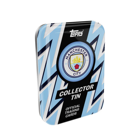 Manchester City 2025/26 Collector Tin samlarburk för fotbollskort från Topps för City-fans och samlare.
