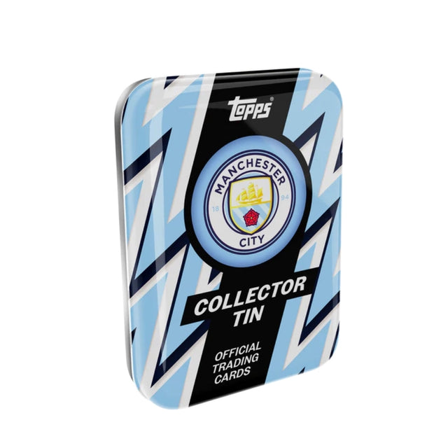 Manchester City 2025/26 Collector Tin samlarburk för fotbollskort från Topps för City-fans och samlare.