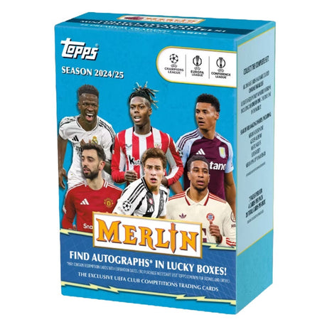Topps Merlin UCC 24/25 Value Box, fotbollskort samlarbox med UEFA Club Competitions säsongen 2024/2025.
