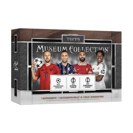 Topps Museum Collection UCC 24/25 Hobby Box, samlarbox med exklusiva fotbollskort från UEFA Club Competitions.