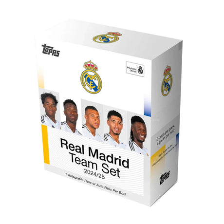 Topps Real Madrid Team Set 24/25, officiella fotbollskort med klubbens stjärnor och samlarbilder.