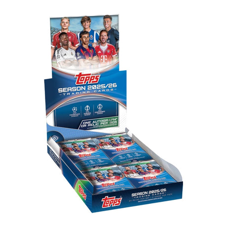 Topps UCC Flagship 25/26 Hobby Box med officiella fotbollskort från UEFA Club Competitions.