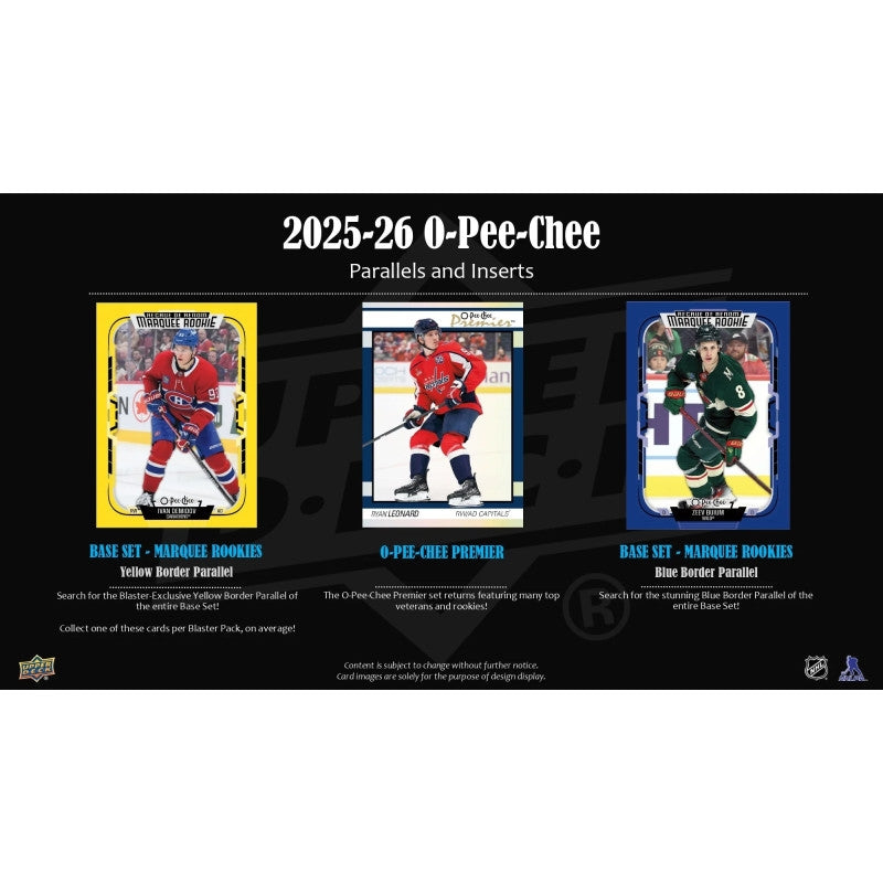 Upper Deck 2025-26 NHL O-Pee-Chee Blaster Box samlarbox med hockeybilder och samlarkort för NHL.