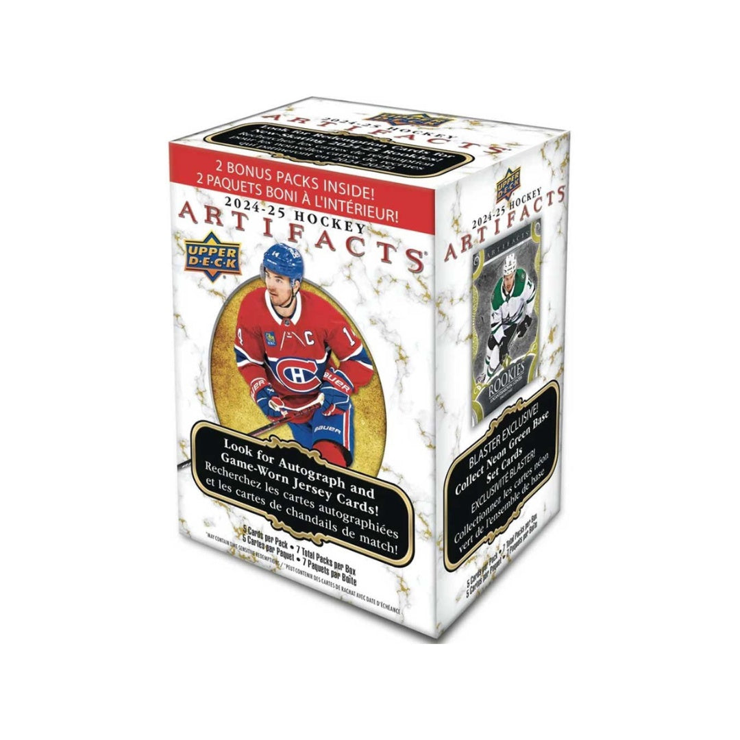 Upper Deck Artifacts 24/25 Blaster Box, hockeybilder i samlarbox för hockeysamlare och NHL-entusiaster.