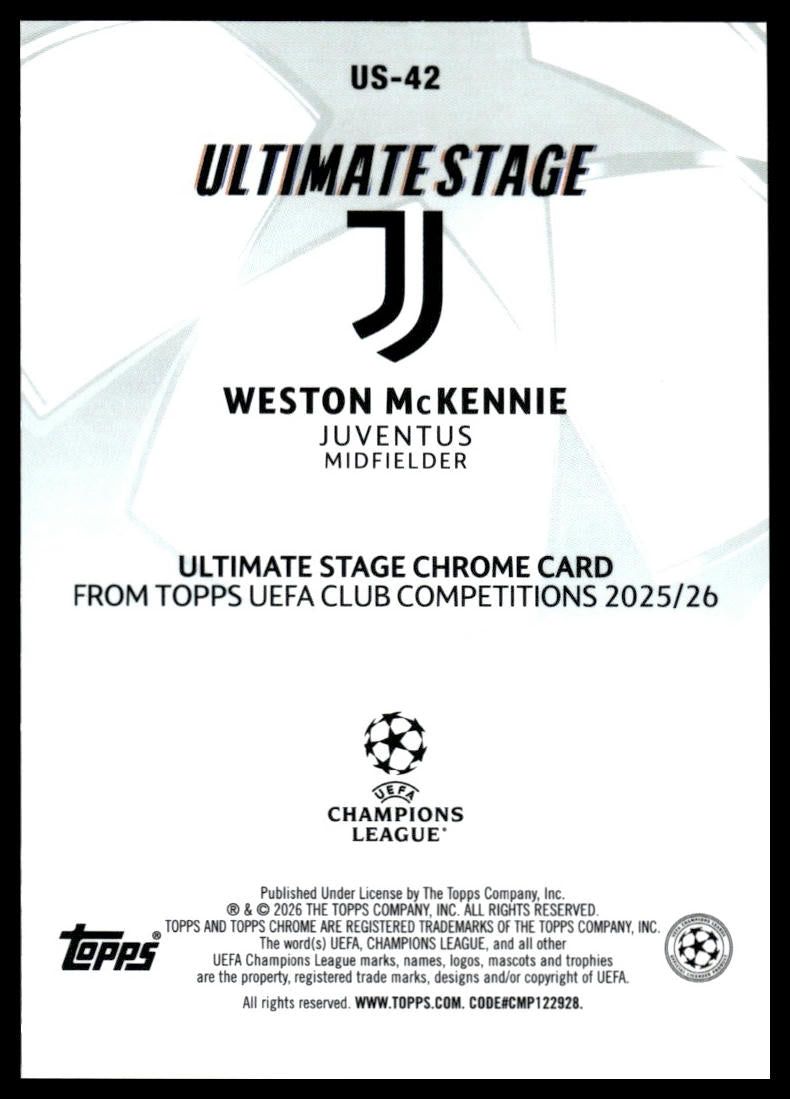 Weston McKennie - Ultimate Stage - Topps Flagship 25/26