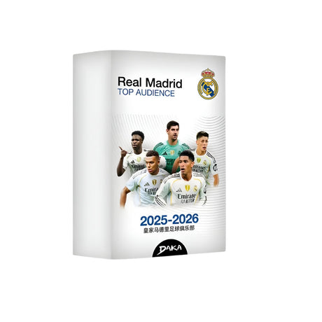2025-26 Daka Real Madrid Top Audience Box, box med fotbollskort för samlare.