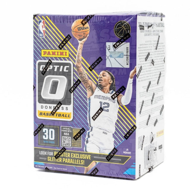 2024-25 Panini Donruss Optic Basketball Blaster Box med NBA-samlarkort.