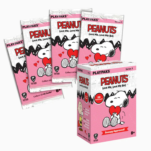 Playpaks Peanuts Love Me Love Me Not blaster box med samlarkort.