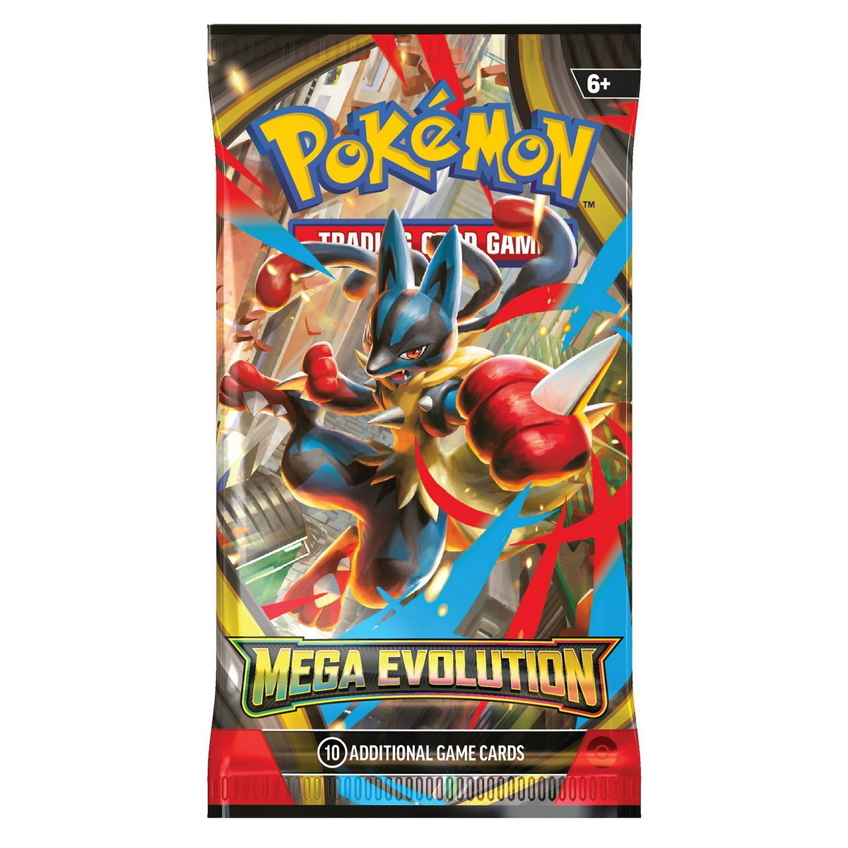 Pokemon Mega Evolution booster pack med kraftfulla samlarkort.