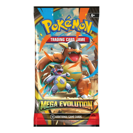 Pokemon Mega Evolution booster pack, ooppnat paket med samlarkort for samlare.