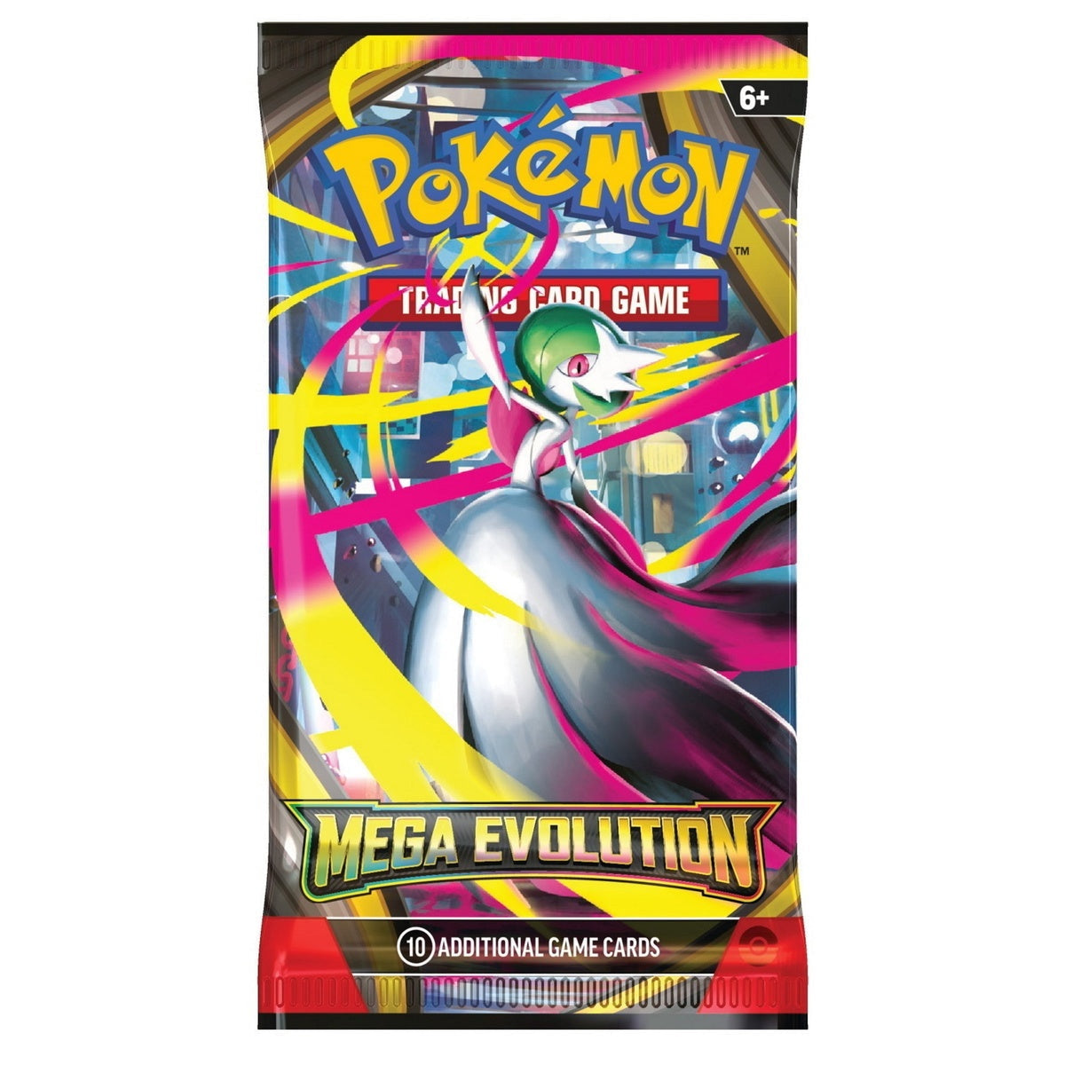 Pokemon Mega Evolution booster pack, ett oöppnat paket för samlare.