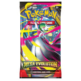 Pokemon Mega Evolution booster pack, ett oöppnat paket för samlare.