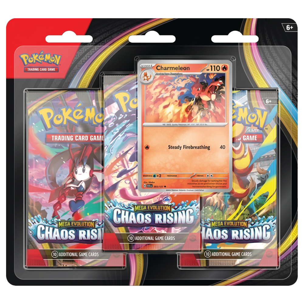 Pokémon Mega Evolution Chaos Rising 3-Pack Blister - Charmeleon