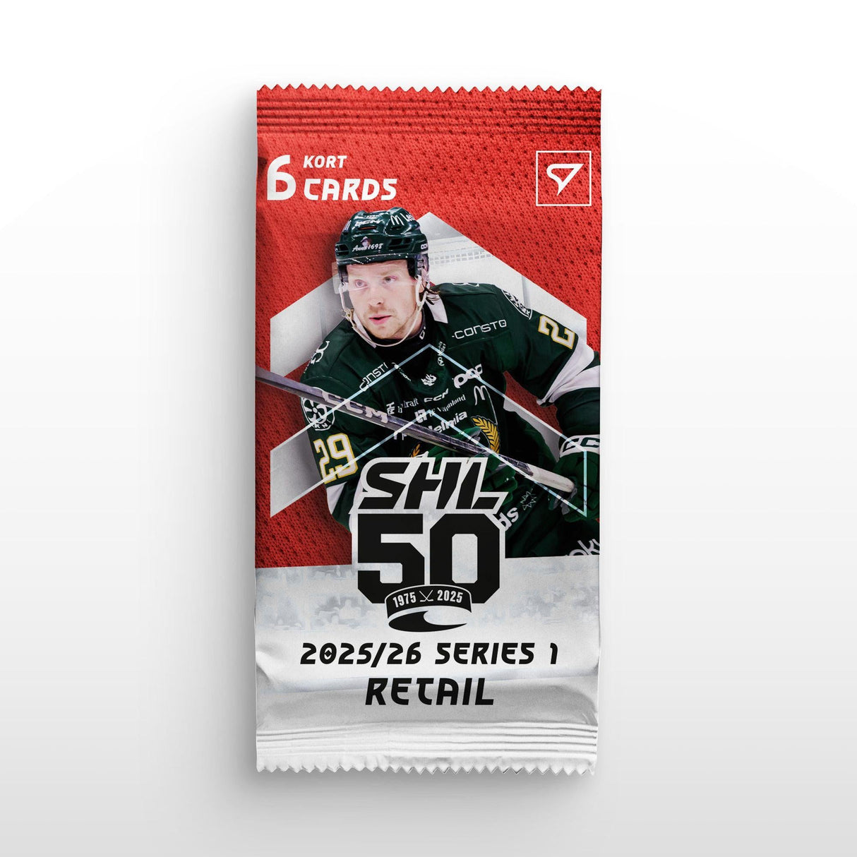SportZoo SHL 25/26 Series 1 hockeykort i ooppnat retail pack med svenska hockeyproffs.