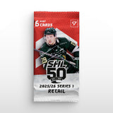 SportZoo SHL 25/26 Series 1 hockeykort i ooppnat retail pack med svenska hockeyproffs.