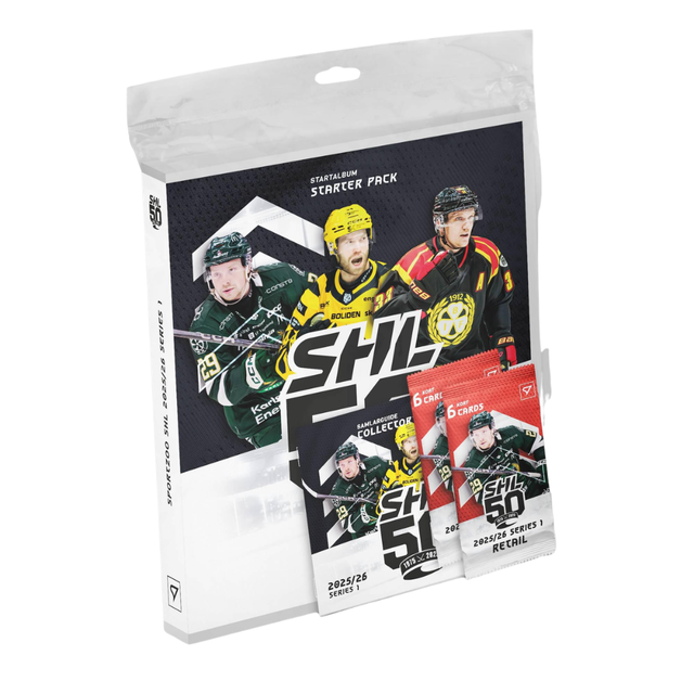 SportZoo SHL 25/26 Series 1 Starter Pack med samlarpärm och hockeykort.