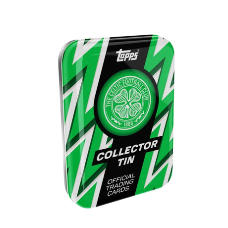 Topps Celtic FC 2025/26 Collector Tin plåtbox med fotbollskort för samlare.