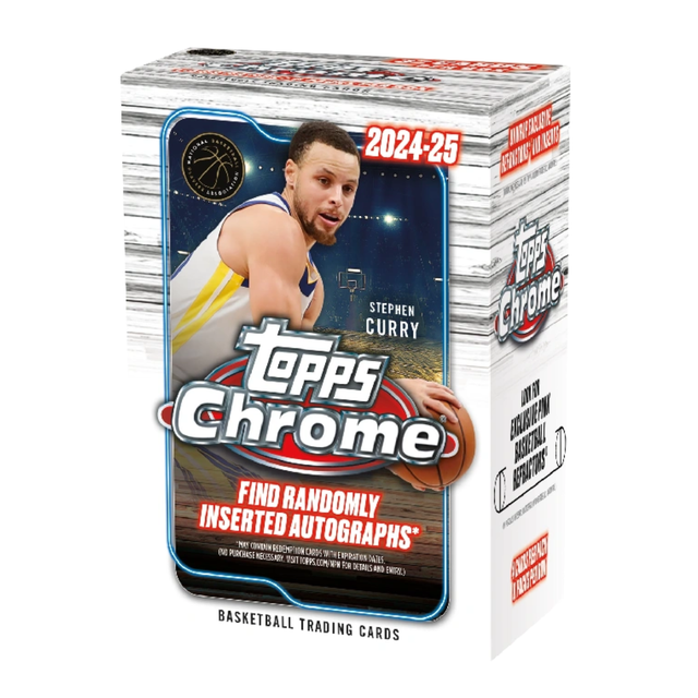 Topps Chrome Basketball 2024-25 Value Box med basketkort från NBA.
