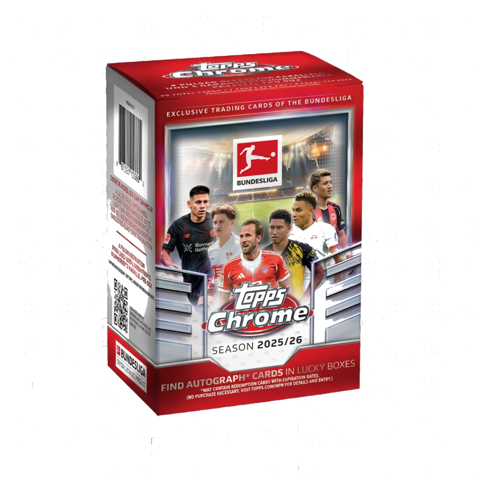 Topps Chrome Bundesliga 25/26 Value Box för samlare av fotbollskort.