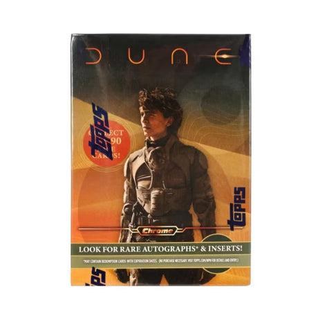 Topps Chrome Dune 2024 value box med exklusiva samlarkort från filmen Dune Part Two.